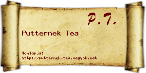 Putternek Tea névjegykártya